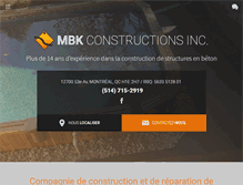 Tablet Screenshot of mbkconstructions.com